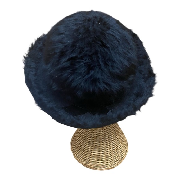 Mousse HB Womens Long Fur Felted Black Hat Vintage 50s/60s main image 4